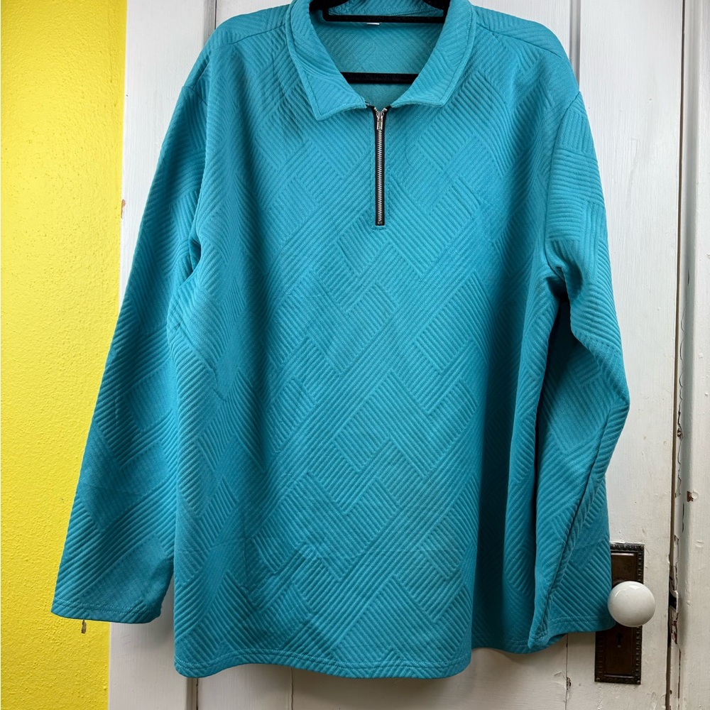 Blue Quarter-Zip Pull Over